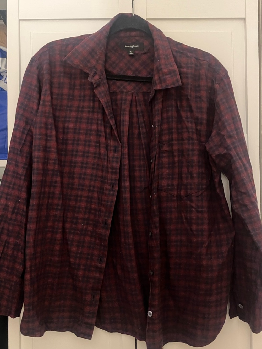 Banana Republic Factory Size M Oversized Plaid Shirt